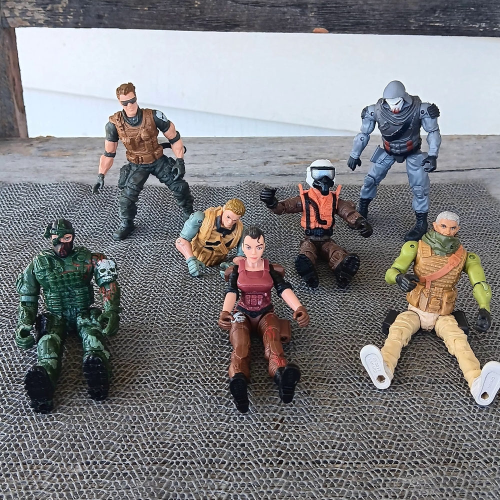 Lanard The Corps!~7 Piece Action Figure Lot~TRICKSHOT IS MISSING LEGS